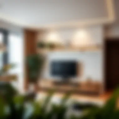 Creative arrangement of an office TV unit in a workspace