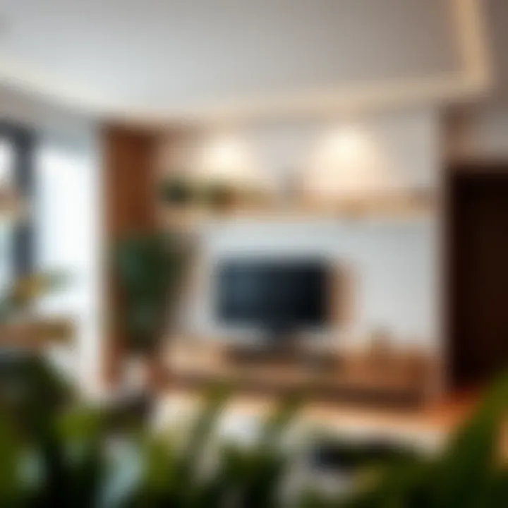 Creative arrangement of an office TV unit in a workspace