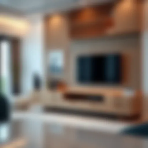 Sleek office TV unit showcasing modern design