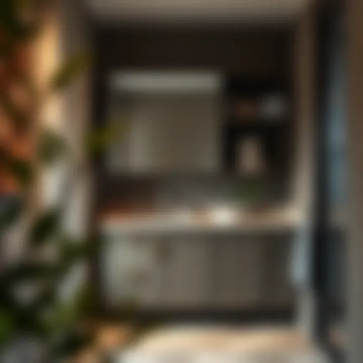 Organized metal bathroom cabinetry for efficiency