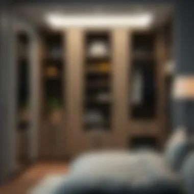 Organized interior of a wardrobe with efficient use of space