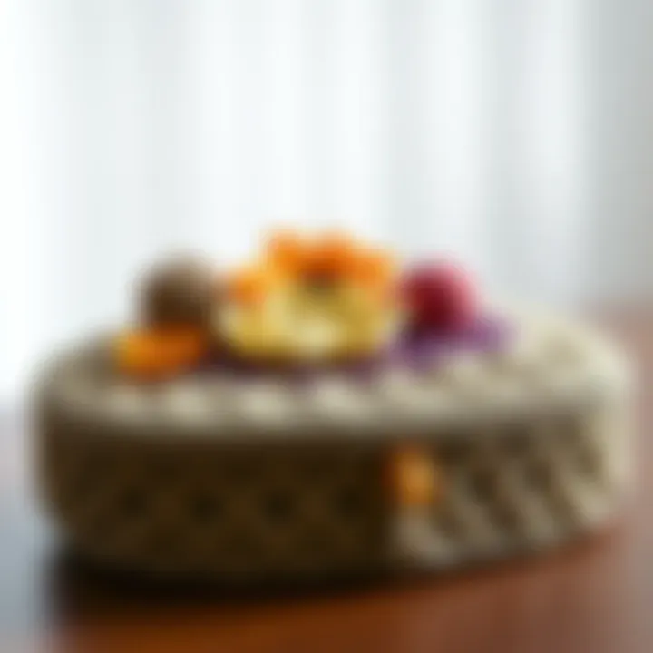 A beautifully designed crocheted box