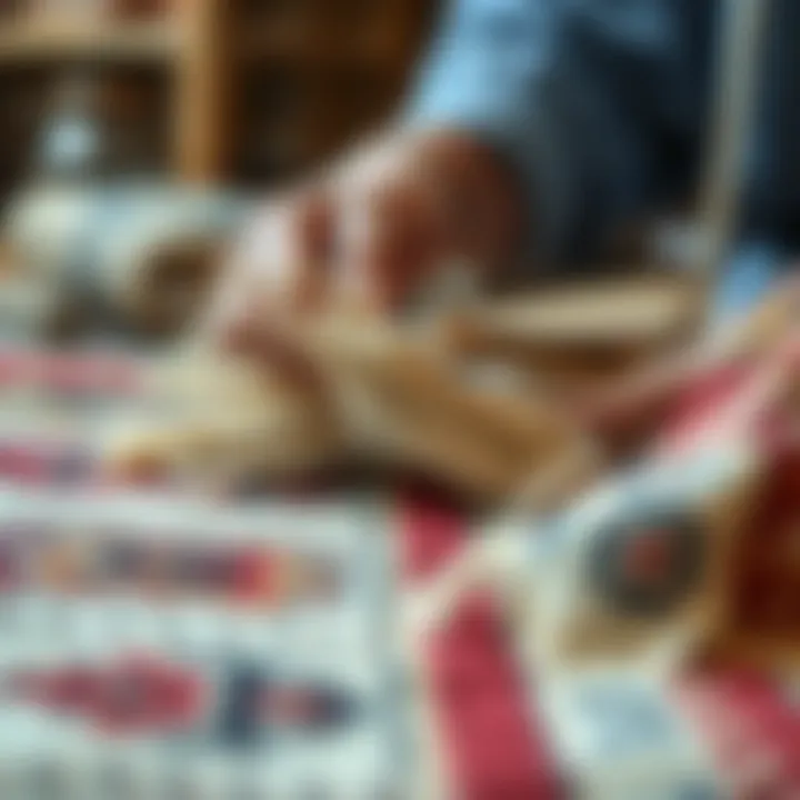 Close-up of handwoven authentic rug craftsmanship