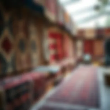 A variety of colorful authentic rugs displayed
