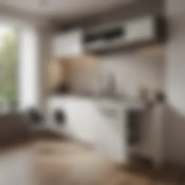 A sleek and modern automatic ironing cabinet in a contemporary living space