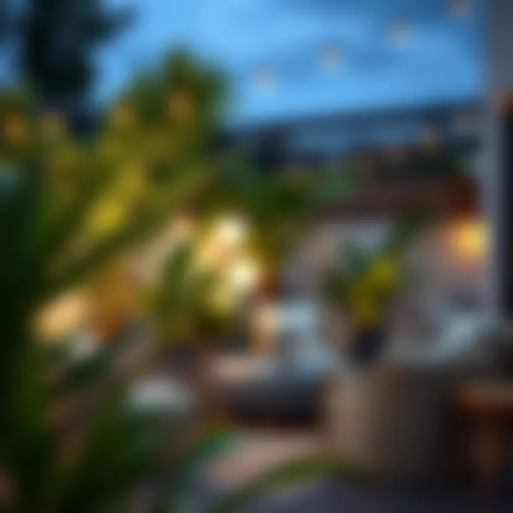 An elegant outdoor setting featuring Mavi Çam Mersin plants enhancing the natural ambiance