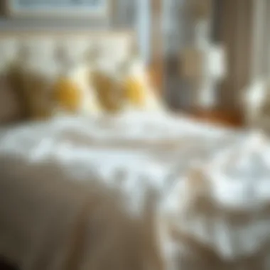 Elegant cotton blanket folded on a bed with decorative pillows