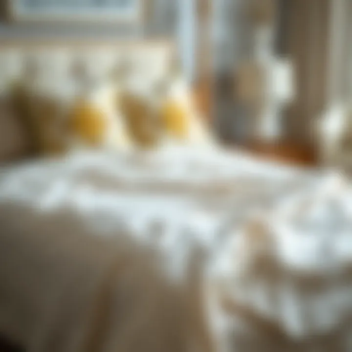 Elegant cotton blanket folded on a bed with decorative pillows