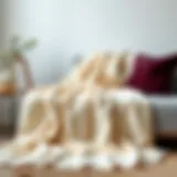 Luxurious cotton blanket draped over a stylish couch