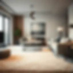 Luxurious plush carpet in a modern living room setting