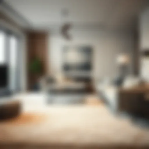 Luxurious plush carpet in a modern living room setting