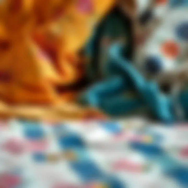 Variety of fabrics used in pike bedspreads