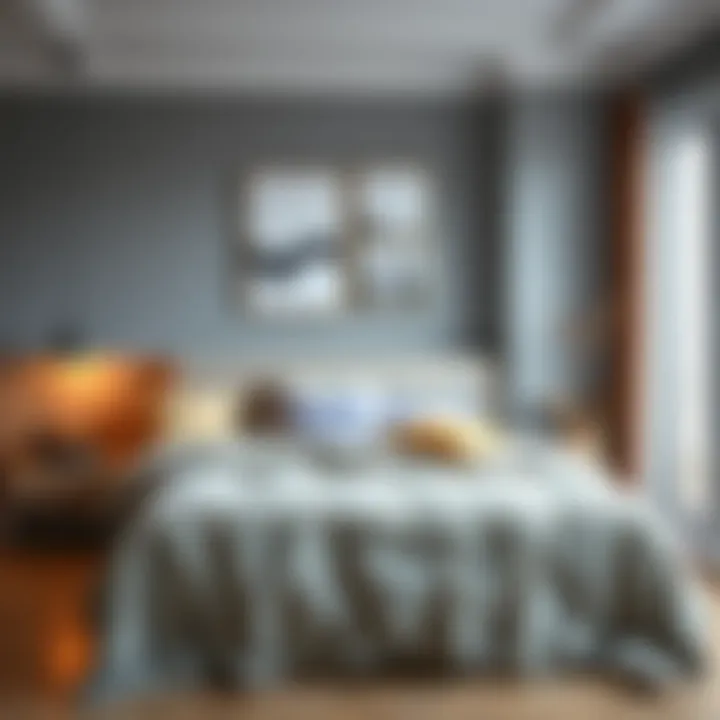 Trendy pike bedspread displayed in a modern living space