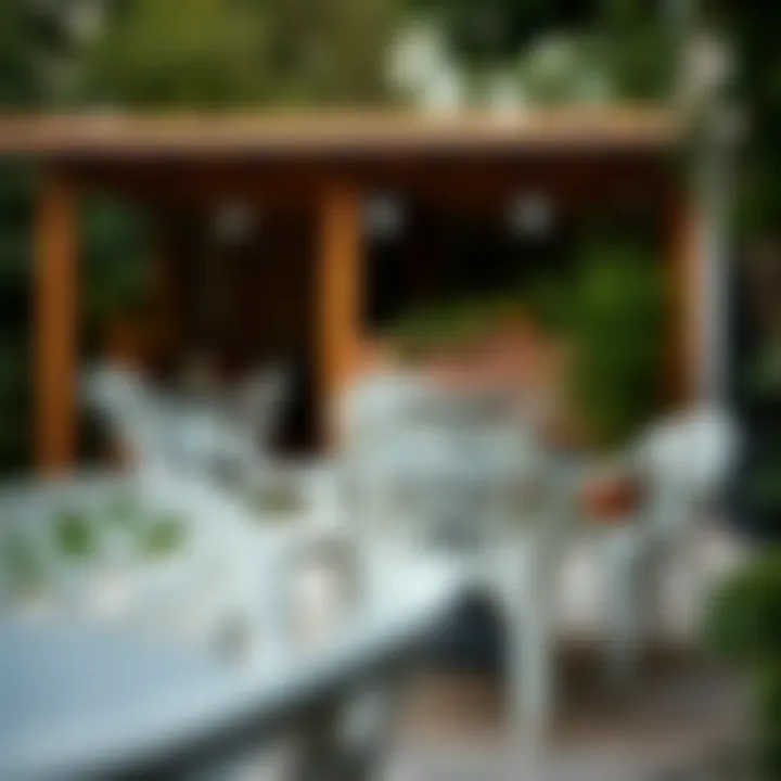 Comfortable Outdoor Setting with Plastic Chairs Comfortable outdoor setting with plastic chairs