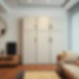 Elegant plastic storage cabinet in a modern living room