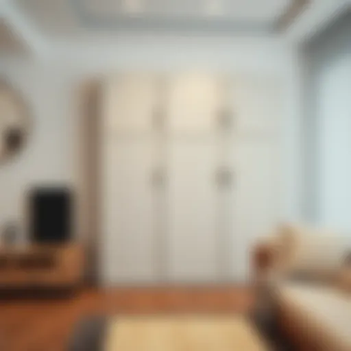 Elegant plastic storage cabinet in a modern living room