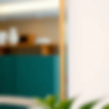 Close-up of plexiglass strip decorative mirror design