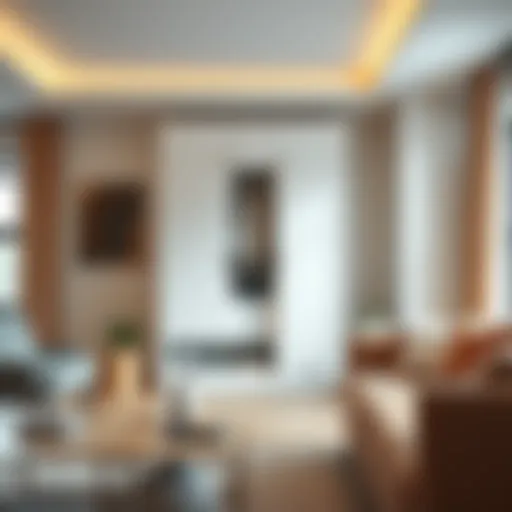 Modern portable wardrobe in a stylish living room setting