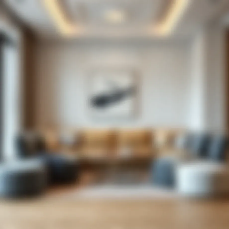 Contemporary corner puff seating arrangement in a stylish living room