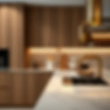 Close-up of high-quality materials used in double-sided kitchen cabinets