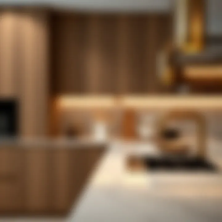 Close-up of high-quality materials used in double-sided kitchen cabinets