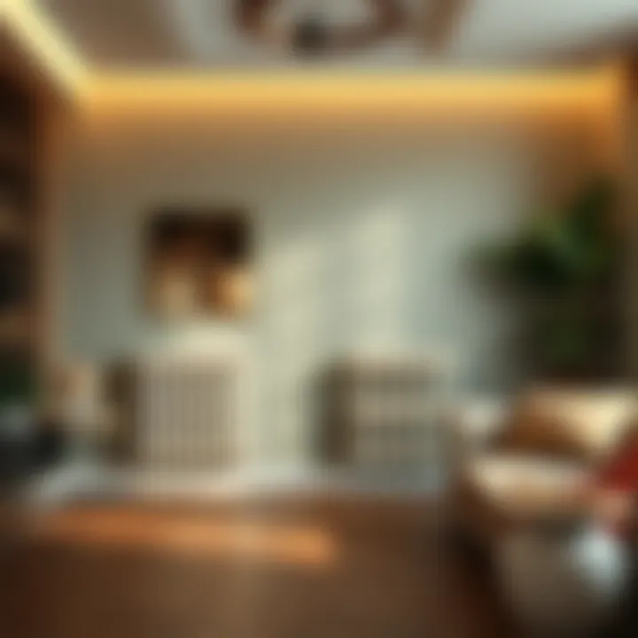 A beautiful interior setting featuring stylish radiators as part of the decor.