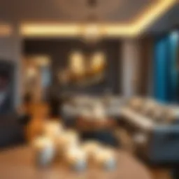 Elegant ambiance created by rechargeable LED candles in a modern living room