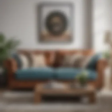 Cozy Second-Hand Couch Arrangement Cozy arrangement of a second-hand couch with decorative pillows