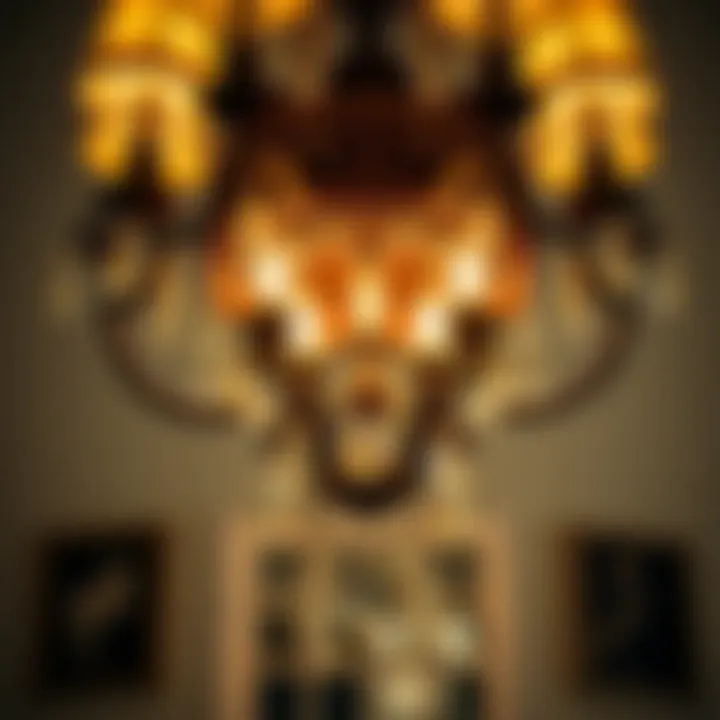 Classic chandelier with intricate details and warm lighting