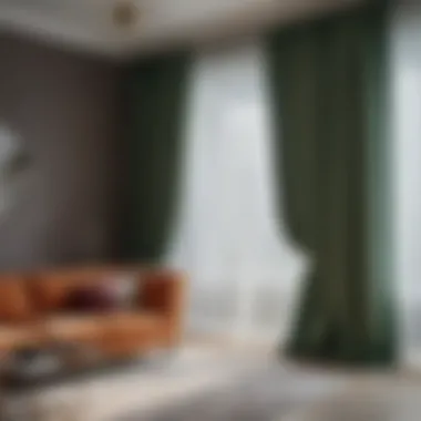 Modern Curtain Styles in Contemporary Space Modern curtain styles in a contemporary living space with vibrant colors