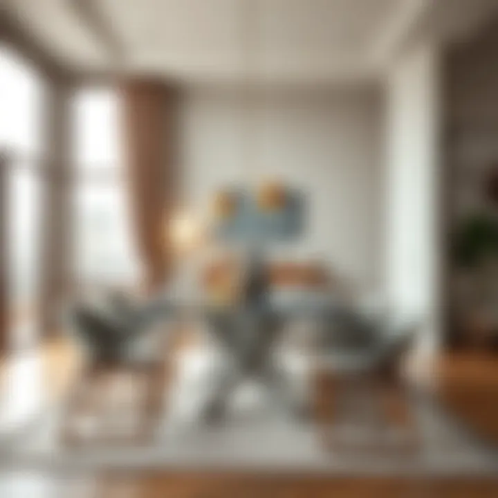 Modern dining table design in a contemporary living room