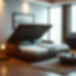 Elegant storage sofa bed with sleek design