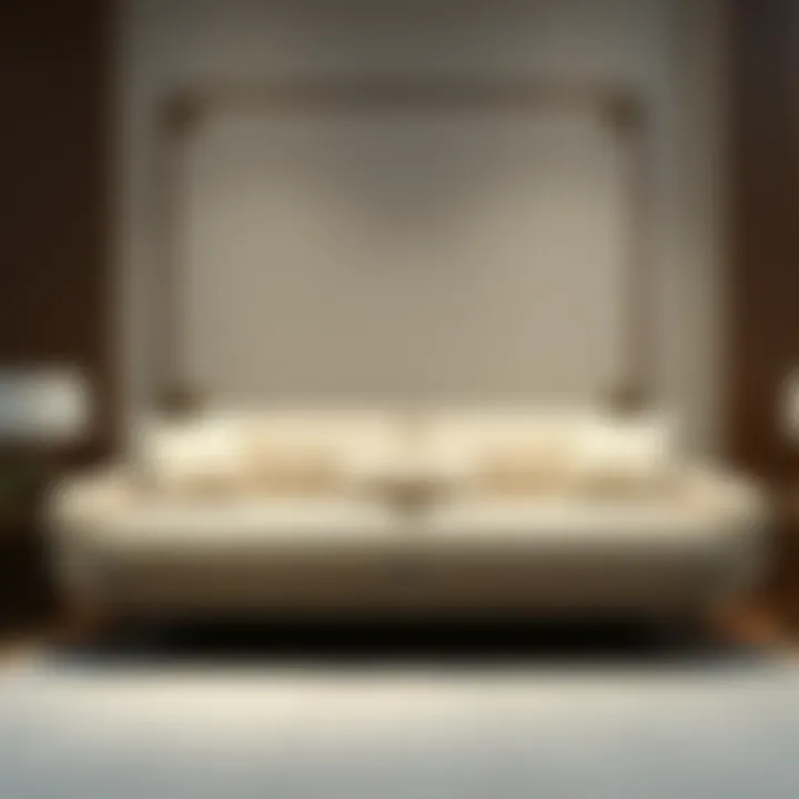 Luxurious fabric upholstery on a stylish sofa bed