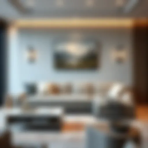 Elegant sofa bed in a modern living room setting