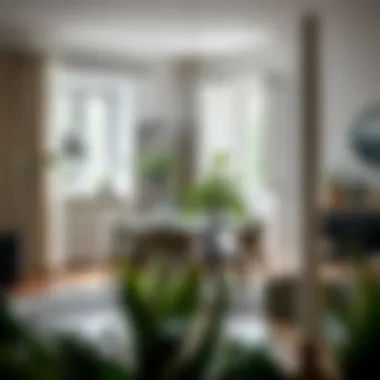 Stylish Furniture Arrangement Stylish Scandinavian furniture arrangement in a chic dining area