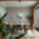 Elegant Scandinavian dining room showcasing natural materials and clean lines