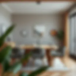 Elegant Scandinavian dining room showcasing natural materials and clean lines