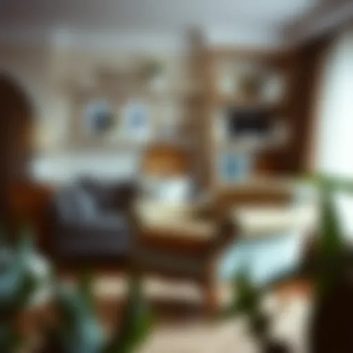 Elegant second-hand armchair in a cozy living room setting