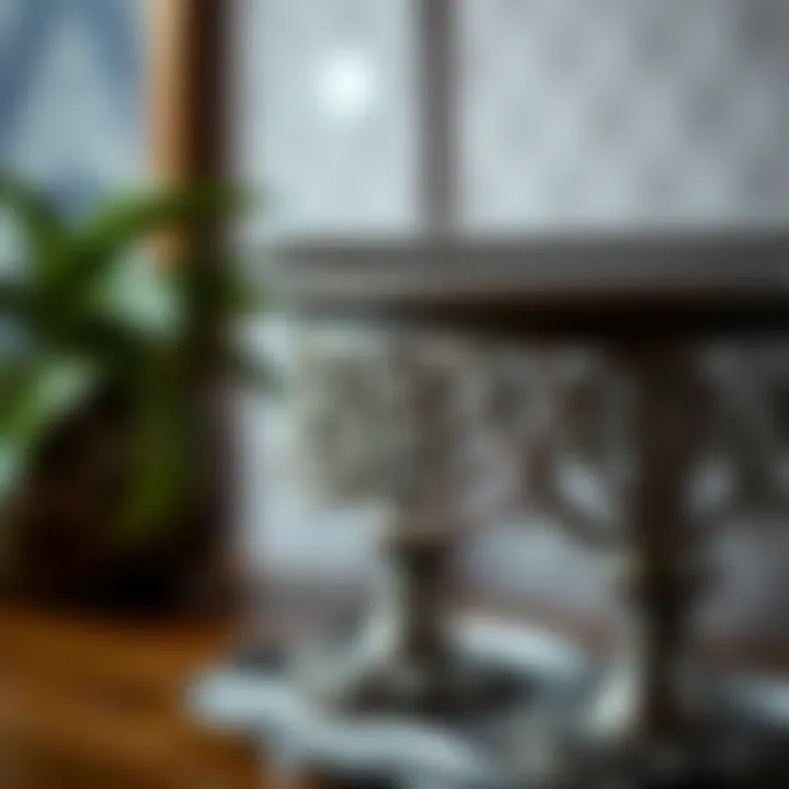 Artistry in Design: Intricate Details Close-up of intricate detailing on a second-hand dessert stand