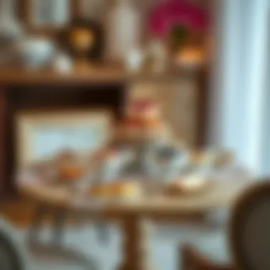 Chic Presentation: Elevating Aesthetics Stylish arrangement of desserts on a chic second-hand dessert table