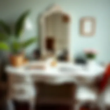 Elegant second-hand makeup desk with organized storage