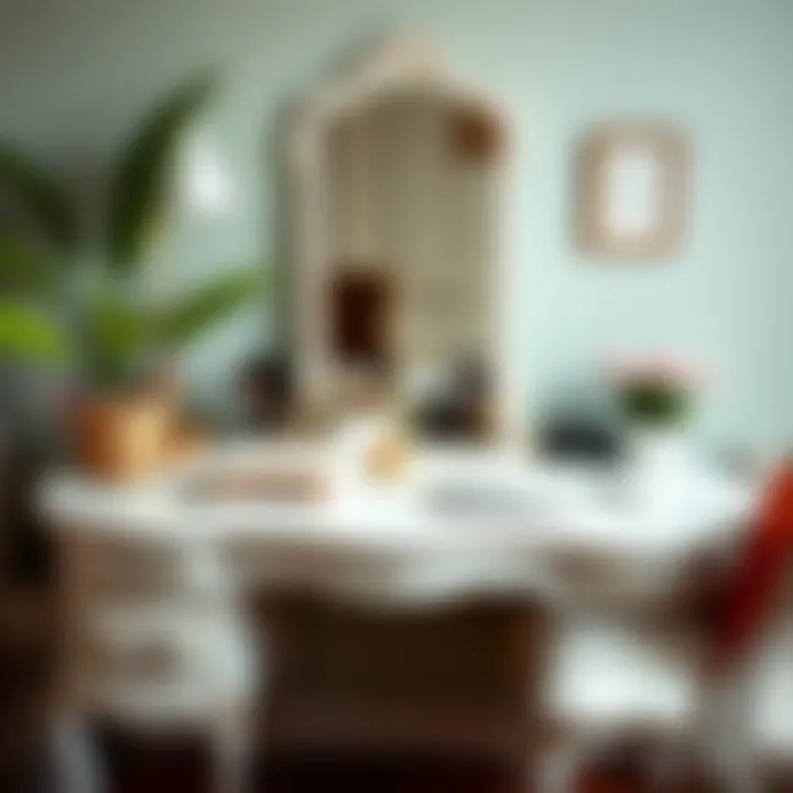 Elegant second-hand makeup desk with organized storage