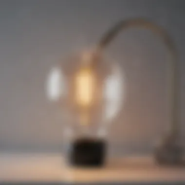 Close-up view of energy-efficient sensor lamp features