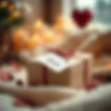 A beautifully wrapped gift box with a love note