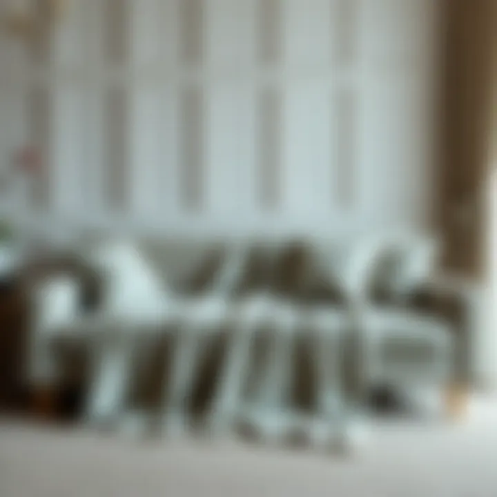 Elegant throw covering a modern sofa