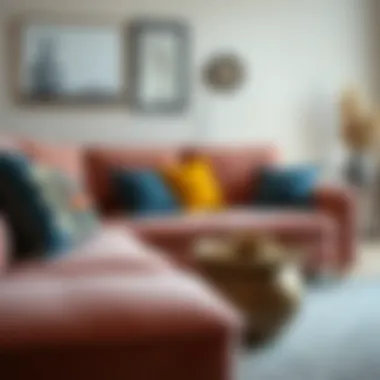 Affordable Corner Sofa with Decorative Touches Affordable corner sofa with vibrant decorative pillows