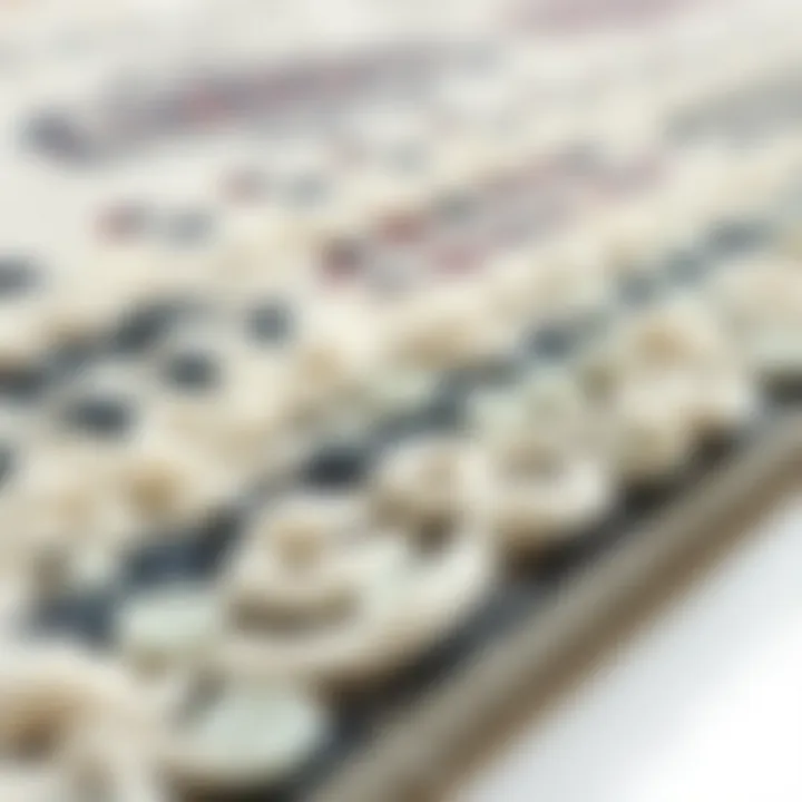 Close-up of non-slip rug texture