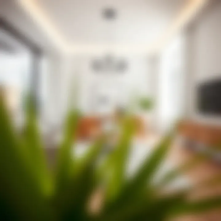 Modern interior with black and white rug