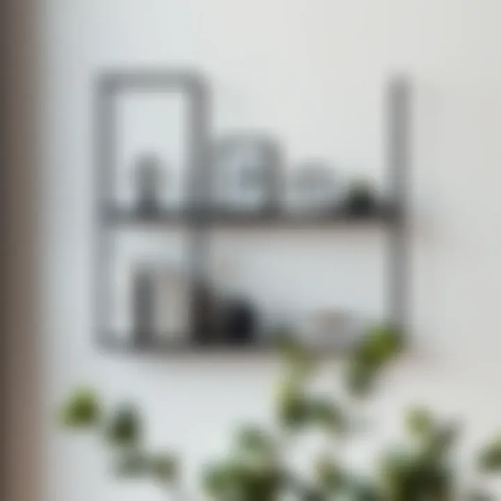 Elegant black wall shelf showcasing books and decor