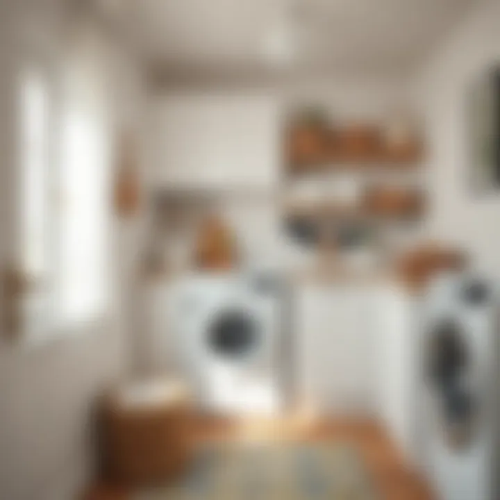 Welcoming Atmosphere in a Small Laundry Space Bright and inviting small laundry room with efficient appliances